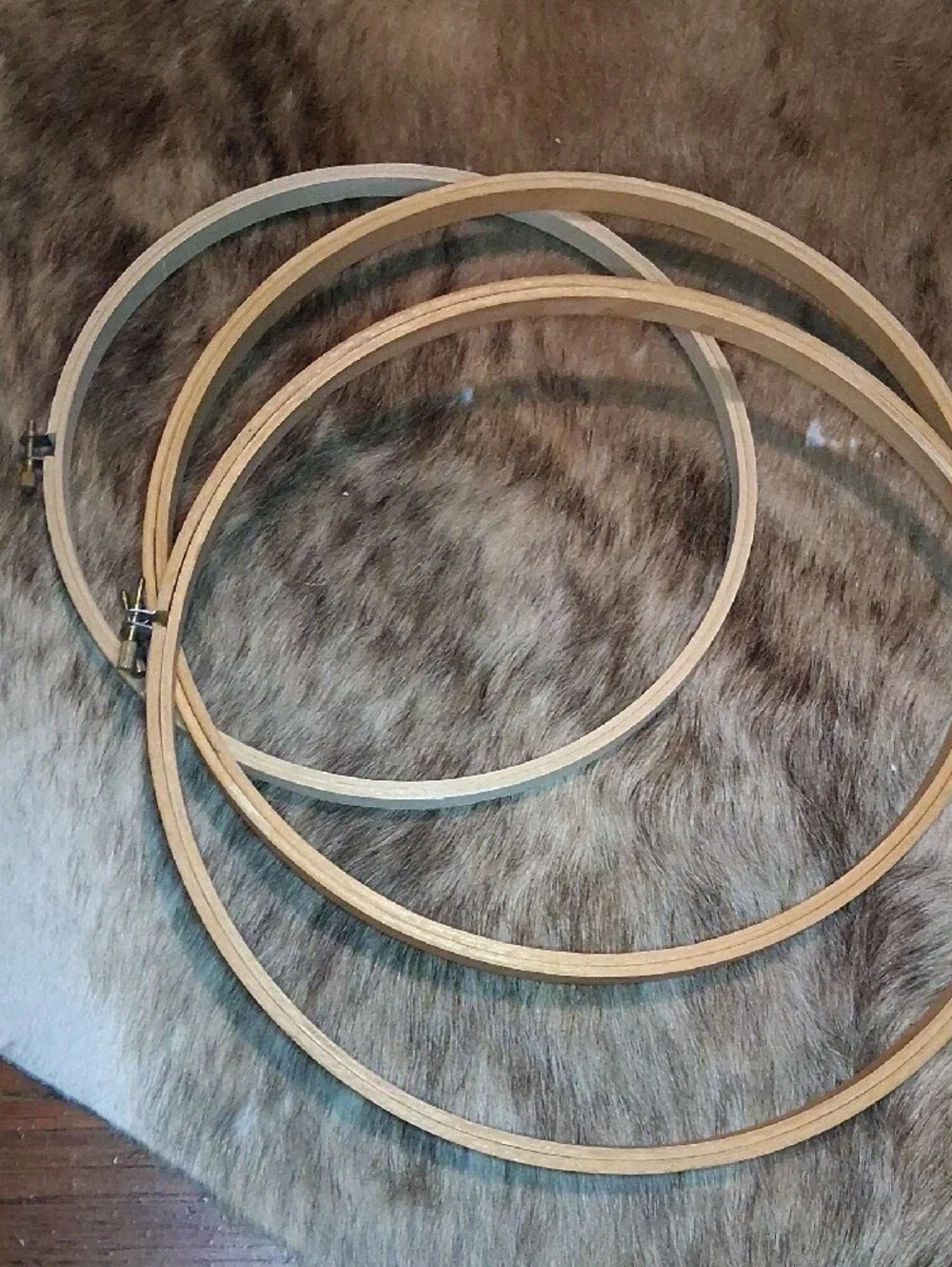 VTG Wood Embroidery Hoops Trio - Rustic Home Wall Decor